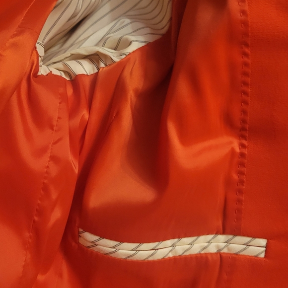 Women's J. Crew Red Orange Pencil Skirt Blazer Parke Suit Set, Sz6 / 6T - Picture 5 of 14